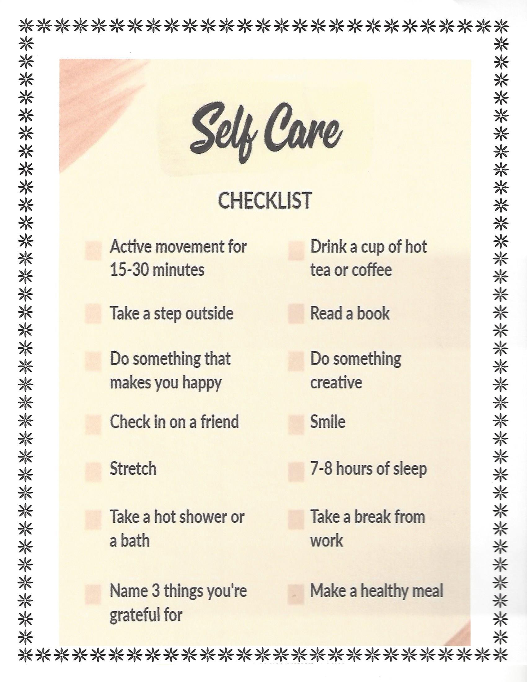 Self-Care Checklist 1