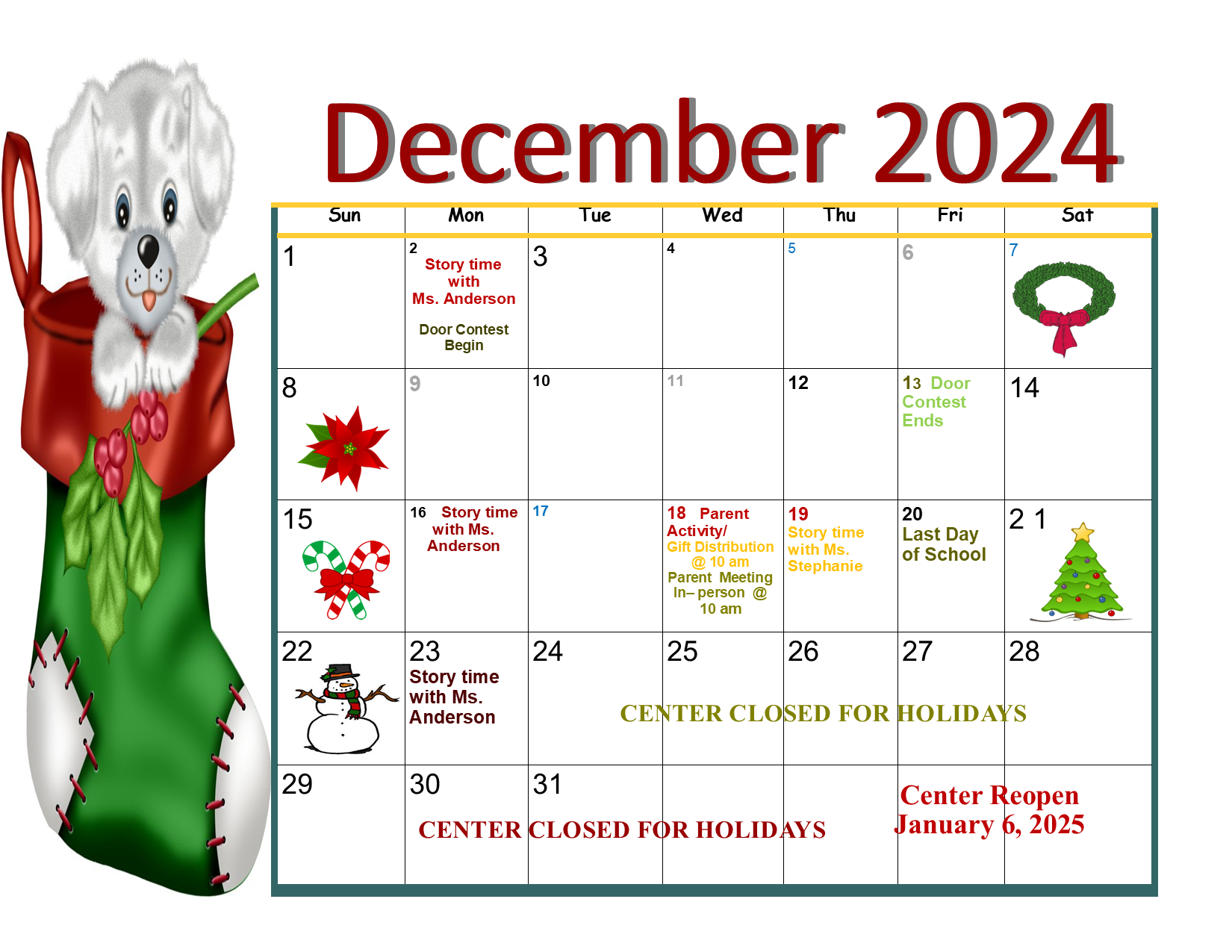 Crenshaw-December 2024 Calendar