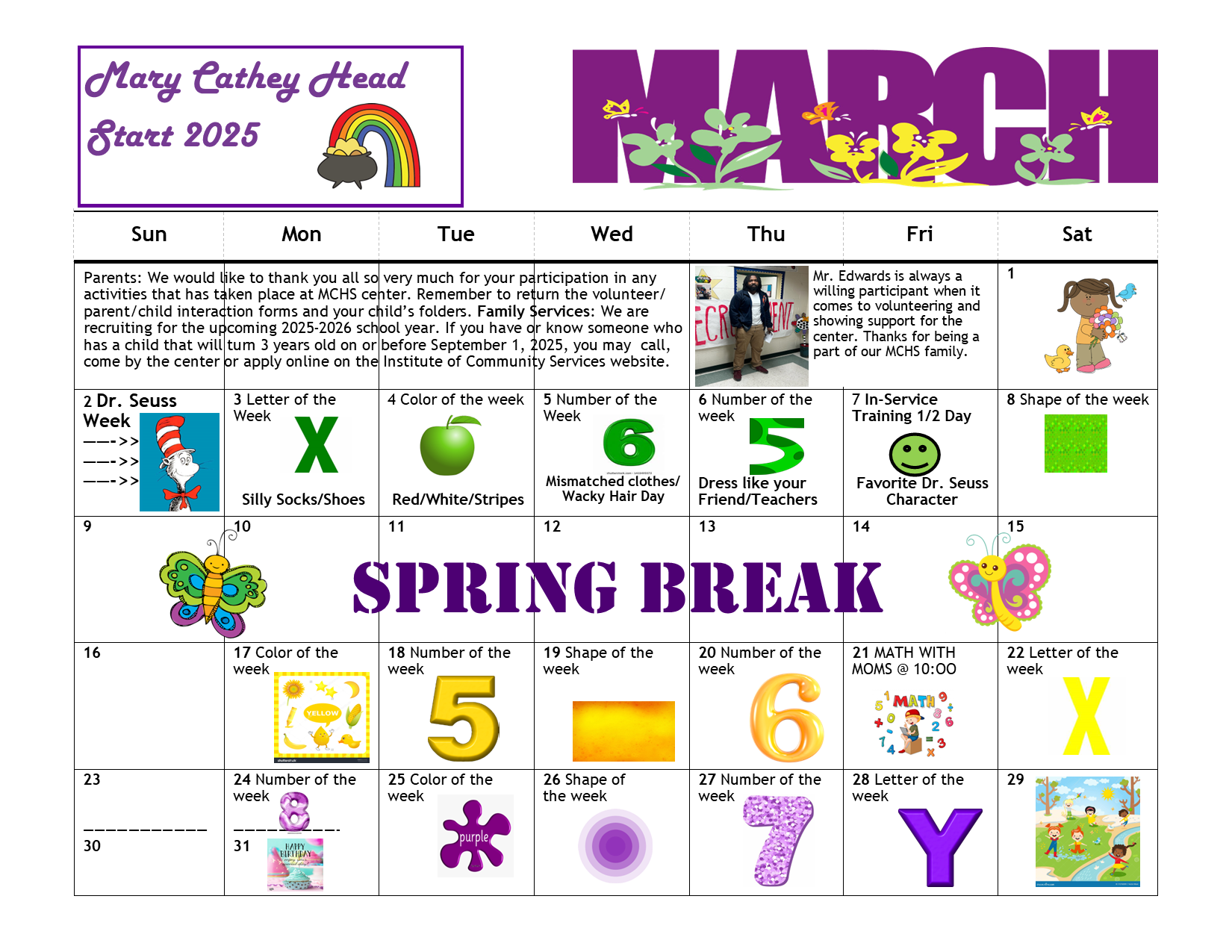 MARCH CALENDAR 2025