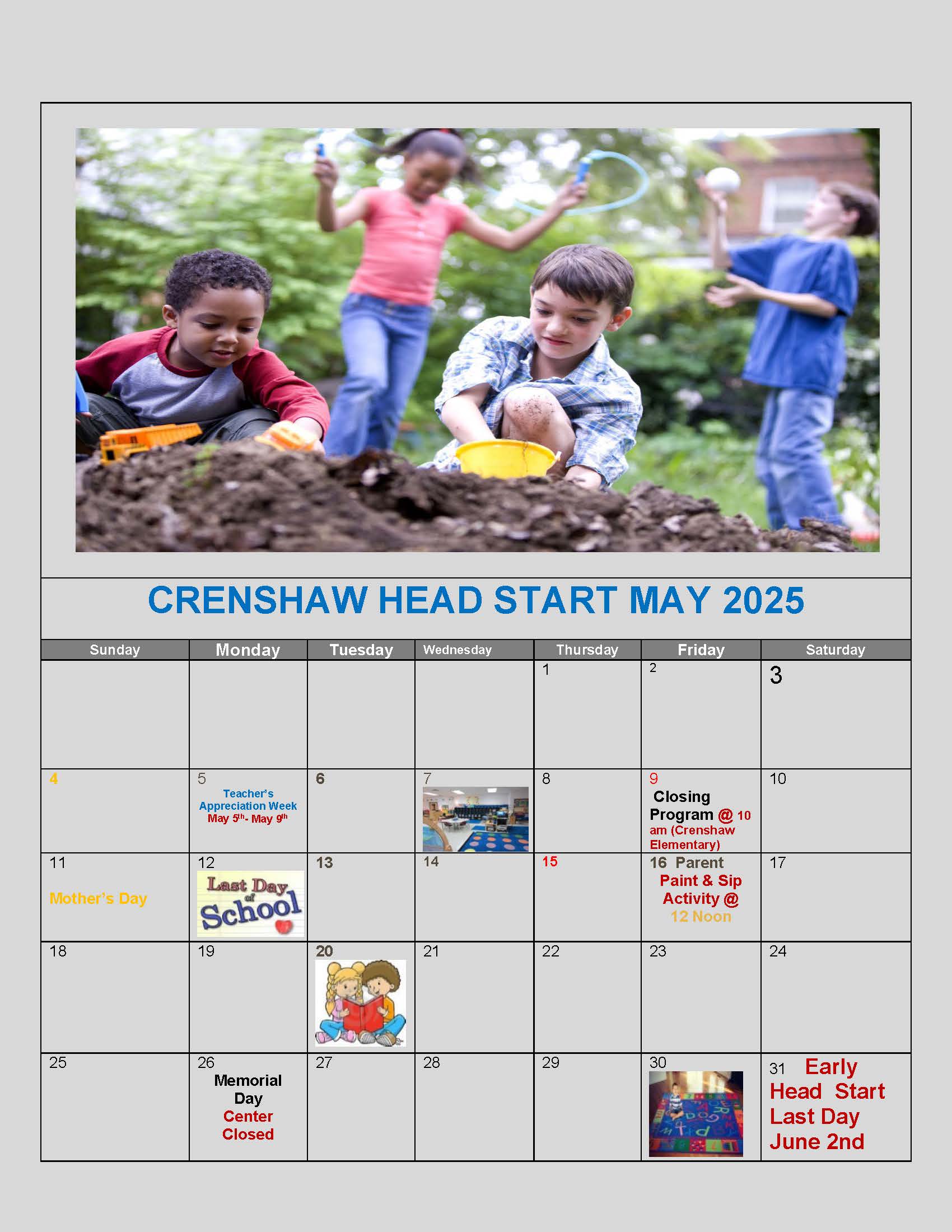 Crenshaw-MAY 2025 CALENDAR