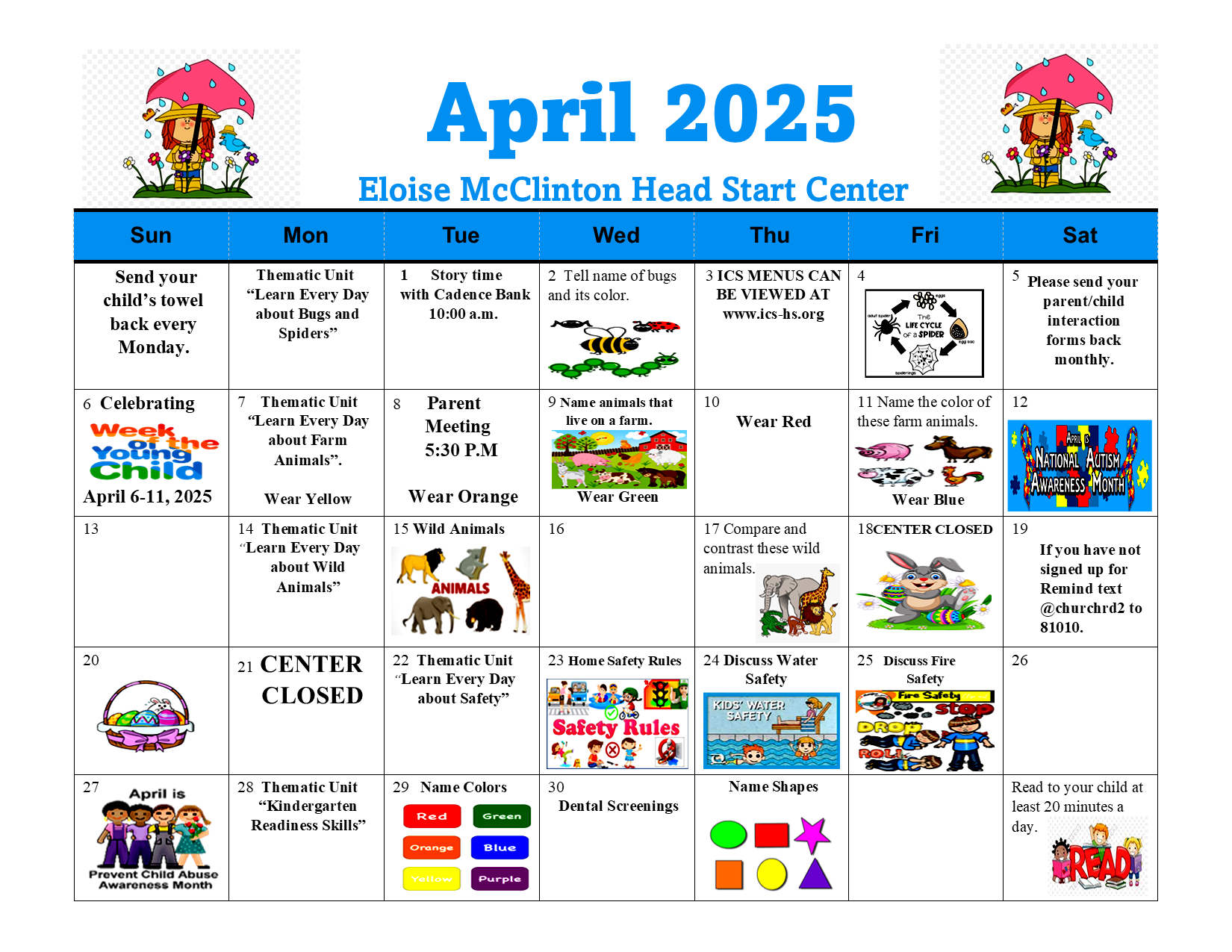 EmcApril 2025 Calendar